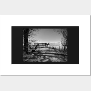 Sand Creek Bay Bird Blind Black and White Posters and Art